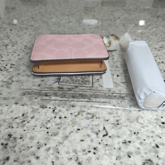 Coach Mini Wallet On A Chain In Signature Canvas With Charms (Powder pink) - Picture 6 of 12